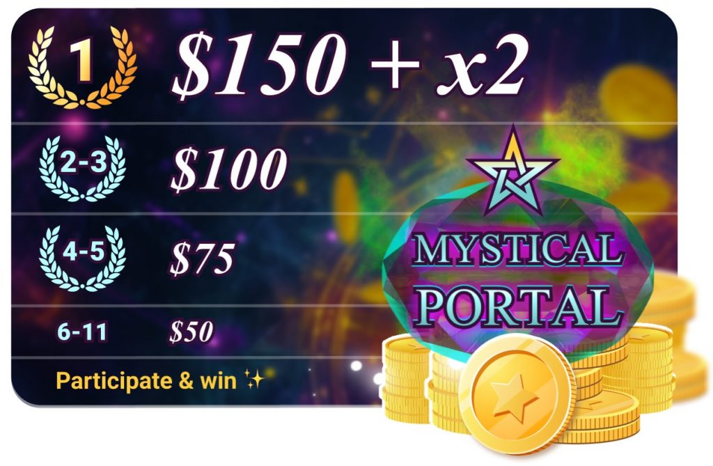 Win $2,400 and three Happy Hours during Mystic Portal