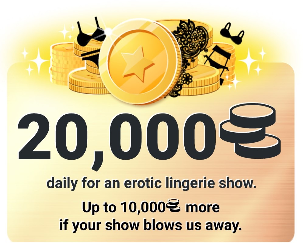 Up to 90,000 coins for special shows in Lingerie Fantasy