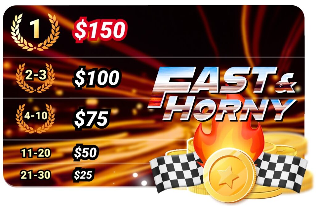 The competition is sharing $1,650 during Fast & Horny.